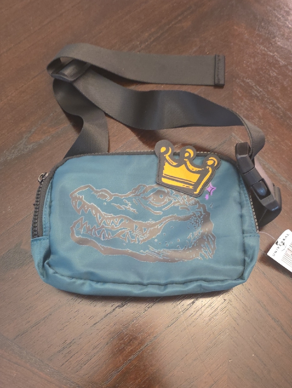 Universal Studios Official Teal Fannie Pack Bag with Mardi Gras Theme